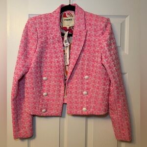 NWT L’AGENCE PINK TWEED BLAZER! SIZE 10!